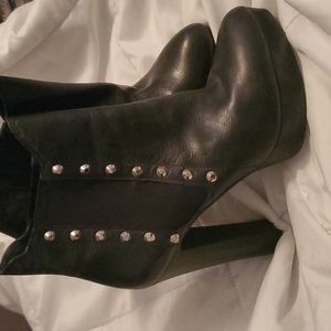 Michael Kors Leather Booties with Silver Studs - Size 8.5